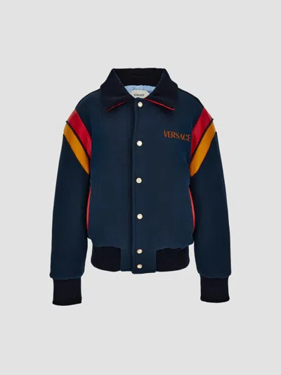 Versace Little Kid's & Kid's Blouson Fleece Jacket In Blue