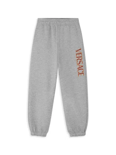 Versace Little Kid's & Kid's Logo Fleece Joggers In Gray