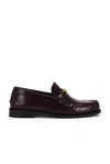 Versace Medusa Leather Loafers In Aubergine