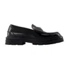 Versace Loafers Calf Leather Flat Shoes In Black