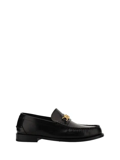 Versace Loafers In Black/ Gold