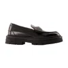 Versace Loafers Calf Leather Flat Shoes In Black