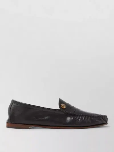 VERSACE LOAFERS GOLD TONE HARDWARE ROUND TOE