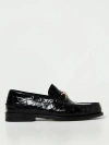 Versace Medusa Crocodile-embossed Leather Loafers In Black