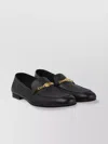 Versace Logo-embellished Leather Loafers In Black