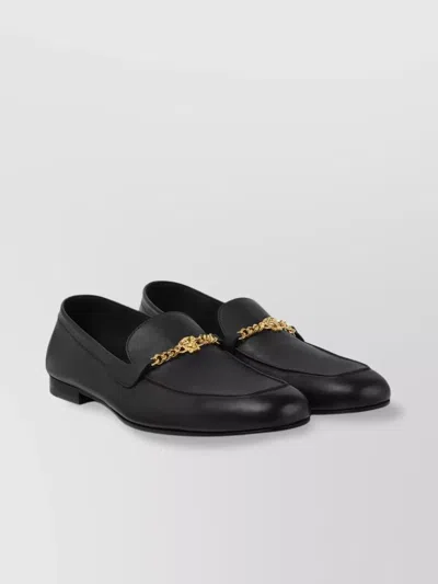 Versace Loafers With Chain Detail And Gold-tone Hardware In Multi