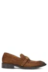 Versace Loafers With Gold Buckle In Brown