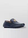 Versace Loafers With Round Toe And Rubber Sole In Blue