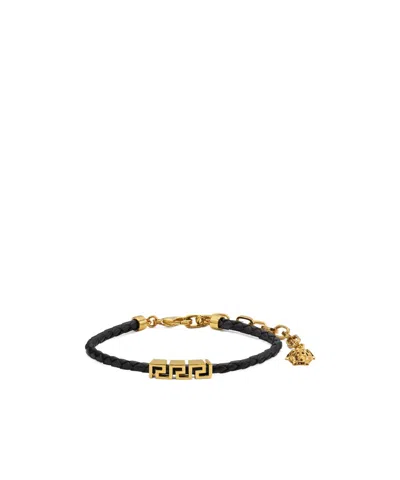 Versace Lobster Clasp Bracelet In Black