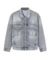 Versace Gray Oversized Denim Jacket In Gray