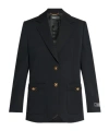 Shop Versace Logo-appliqué Single-breasted Blazer In Black