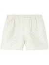 Versace Logo-appliqué Checked Shorts In Neutrals