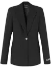 Versace Single-breasted Wool Blazer In Black