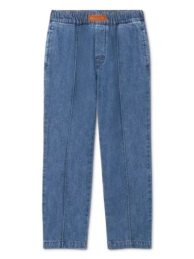 Versace Kids' Straight-leg Cotton Jeans In Blue