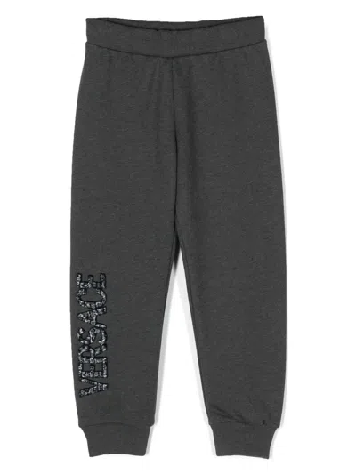 Versace Kids' Logo-applique Track Pants In Grey