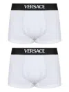 Versace Logo-band Boxer (set Of Two) In White