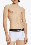 Versace Logo Band Boxer Shorts - Set Of 3 In White