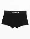 Versace Logo-band Boxer Shorts In Black