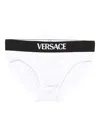 Versace Slip Bianchi Con Elastico In Vita Con Logo In White