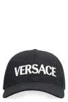 Versace Logo Cap In Black/white