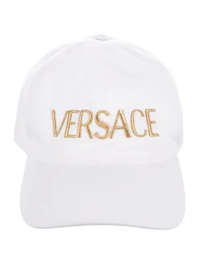 Pre-owned Versace Logo Baseball Cap In White