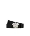 Versace Adjustable Fabric Medusa Belt With Silver-tone Hardware