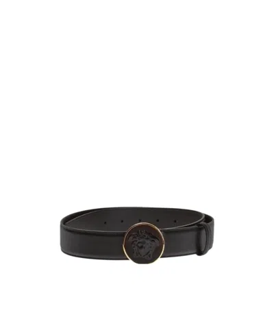 Versace Logo Belt In Black