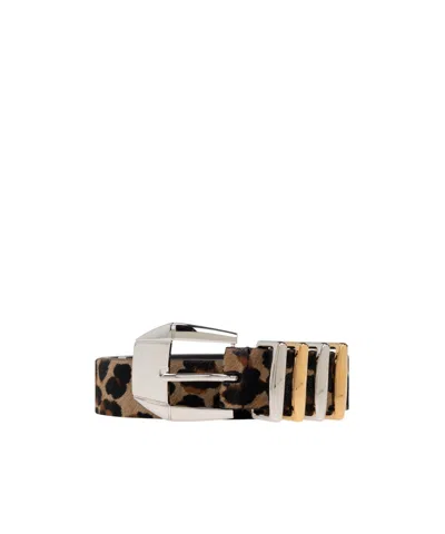 Versace Logo Belt In Nude | ModeSens