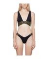 Versace Greca Print Triangle Bralette In Nude