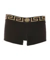 Versace Medusa Greek Key Waistband Boxer Shorts In Black