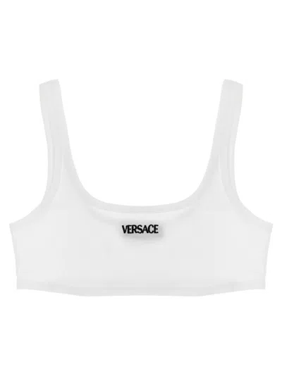 Versace Logo Bra In White