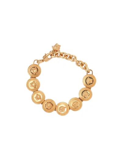 Versace Logo Bracelet In Gold