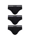 Versace Logo Briefs (3-pack) In Black