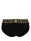Versace Set Di Slip In Cotone Stretch Nero Uomo In Black  