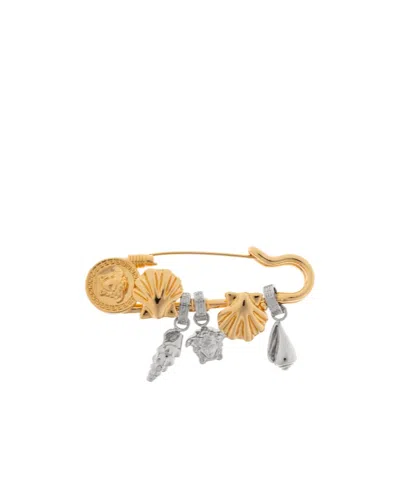 VERSACE VERSACE TWO-TONED CHARMS BROOCH
