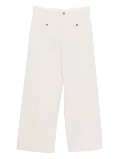 Versace Kids' Logo-buttoned Pants In Neutral