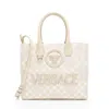 Versace Logo Canvas La Medusa Small Tote In Multi