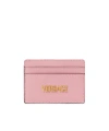 Versace Logo Card Holder In Pink