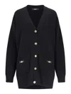 Versace Boxy Wool And Cashmere Cardigan Women In Black