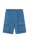 Versace Logo Cargo Shorts In Blue