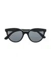 Versace Logo Cat-eye Sunglasses In Black