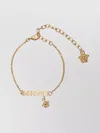 Versace Logo Chain Link Bracelet With Medusa Charm