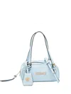 Versace Logo Charm Shoulder Bag In Blue