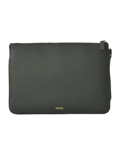 Versace Logo Clutch In Black