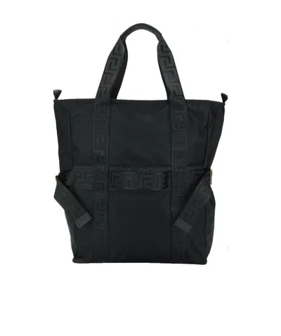 Versace Logo Compression Strap Tote