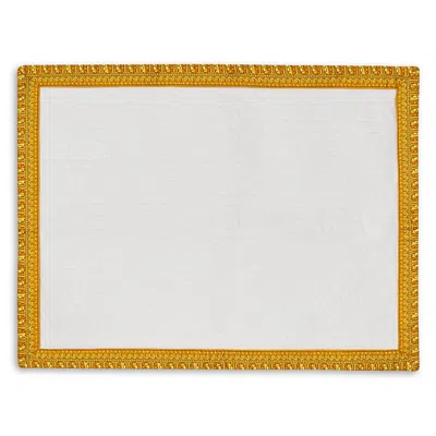 Versace Logo Cotton Bath Mat In White/gold