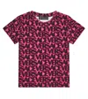 Versace Logo Cotton-blend T-shirt In Black+tropical Print