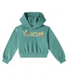 Versace Girl's Hoodie W/ Embroidered Floral Logo In Green