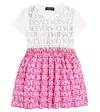 Versace Kids Embellished Logo T-shirt Dress (8-14 Years) In Pink