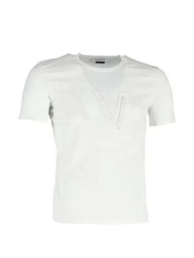 Pre-owned Versace Logo Cotton T-shirt In White